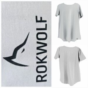 Rokwolf Womens' Size M Premium Pima Cotton Lunar Rock Grey Lounge Active Tee $49